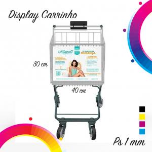 10 DISPLAYS DE CARRINHO PS 1 MM 40x30 cm 4x0 Impresso Uv Corte Especial + Ilhós 