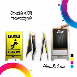 CAVALETE DE PS PS 2 MM 60x100 cm Frente Colorido Impresso Uv Corte Especial Pedido Mínimo R$ 50,00