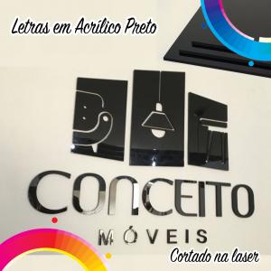 LETRAS DE ACRÍLICO Acrílico Opaco 2 mm 98x48 cm Corte  Corte a Laser Pedido Mínimo R$ 50,00