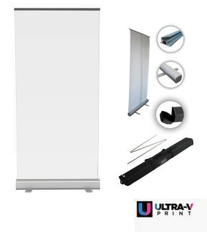 Porta Banner Roll-up Alumínio 80x200 cm 4x0 Lona Fosca impressa Corte Reto Pedido Mínimo R$ 50,00